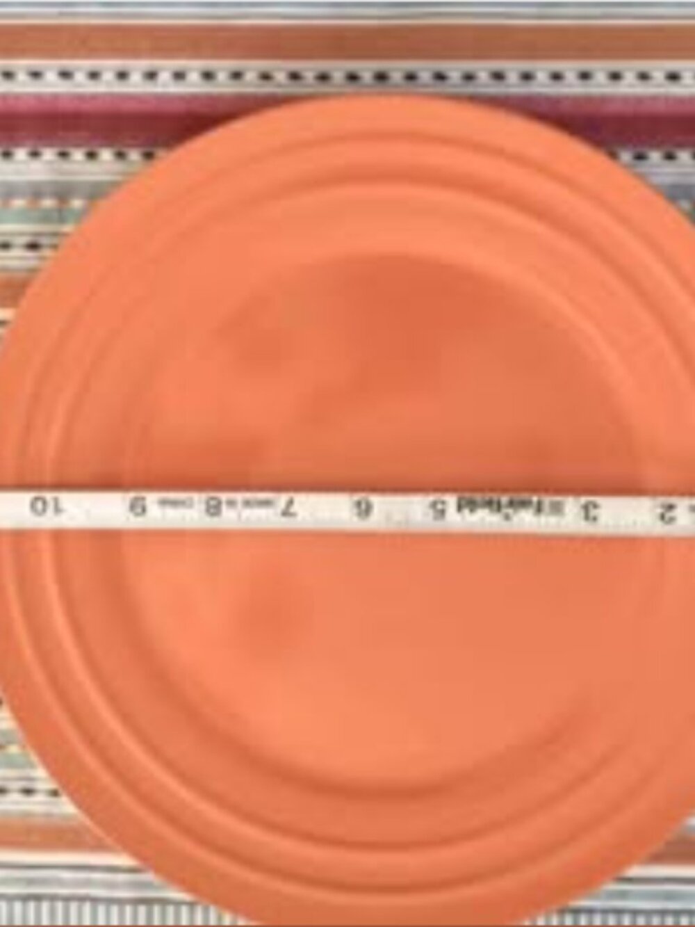 Rachael Ray Double Ridge Tangerine Orange Stoneware 4 dinner plates